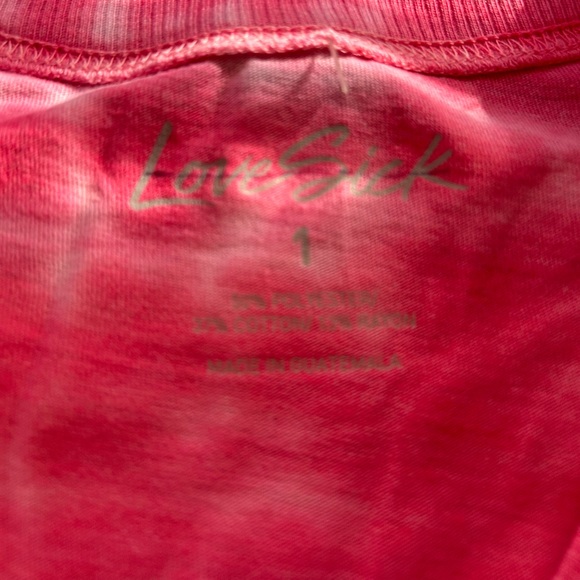NWOT Torrid Lovesick Women’s Size 1 1X 14-16 Pink Tie-Dye Tee - Picture 5 of 9